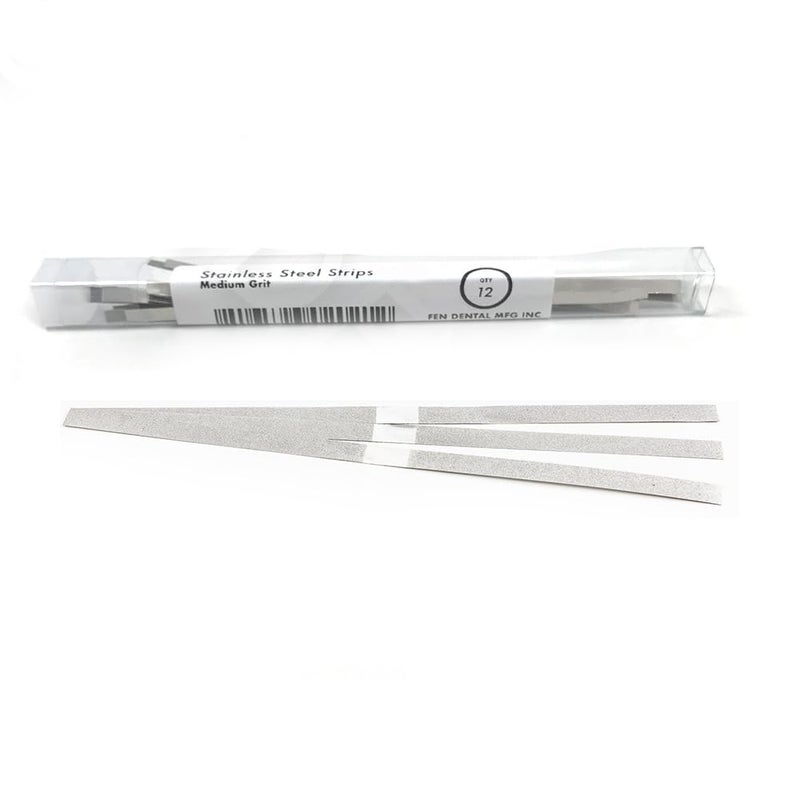 Dental Polishing Strips Stainless Steel 6 MM Med Grit (One Side) 12/Box